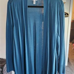 Croft & Barrow Teal Open Front Cardigan